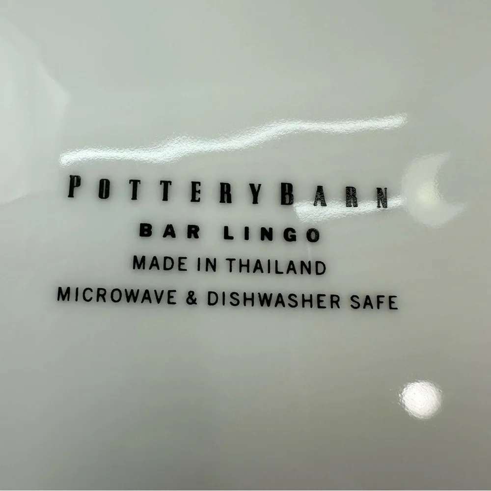 4 Pottery Barn Bar Lingo Cocktail Appetizer Plates 8